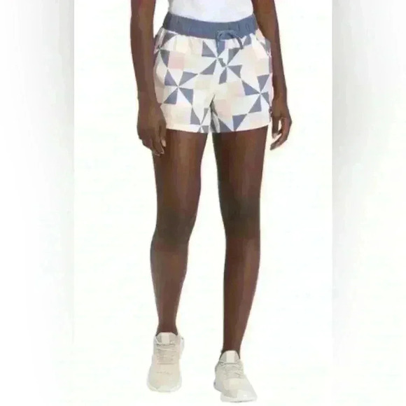 The North Face Women’s Class V Shorts Evening Sand Pink Patchwork Print Size M - Picture 1 of 8